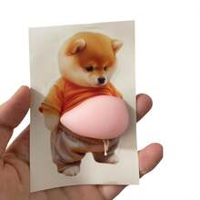 1张贴纸+1个钥匙扣，可爱秋田犬剪贴簿套装，文具，手工用品 - 粉色 - 查看 6