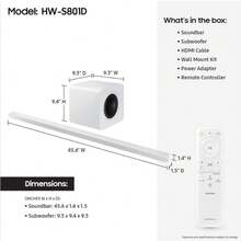 Samsung HW-S801D 3.1.2ch Wireless Soundbar Dolby Atmos, White (2024) - White - View 4