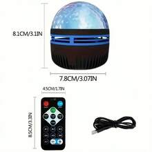 Dreamy LED Water Wave Projector With Remote Control - USB Powered, Color Changing Polka Dot Lighting, Suitable For Bedroom, Wedding, Christmas And Halloween Decoration - Multicolor - View 8