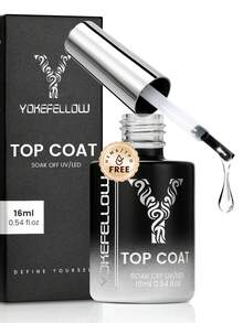 YOKEFELLOW 16ML 底膠 & 封層膠，亮面飾面與持久大容量霧面封層透明凝膠浸泡式 UV LED 專業底膠封層美甲沙龍 DIY 自用女性女孩禮物 - 無色 - 查看 13