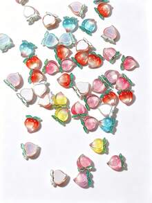 50pcs Cute 3D Peach Nail Art Decorations, Mixed Colors, Suitable For DIY Handcraft And Nail Art, Nail Art Accessories, Nail Gems, Nail Supplies, Nail Decorations - Multicolor - View 5
