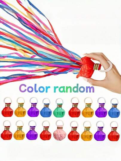 Bộ 15 quả cầu giấy hạt cườm nhiều màu sắc kèm ruy băng, thiết kế nhỏ gọn cầm tay, khác biệt so với giấy vụn trang trí truyền thống, hiệu ứng bắn tuyệt vời, thích hợp cho lễ đón tiếp đám cưới, tiệc sinh nhật, lễ hội, chỉ cần một cú nhấp chuột là tạo nên không khí trang trọng. Không cần thao tác phức tạp, chỉ cần ném bằng một tay là có hiệu ứng tức thì, nhẹ và dễ sử dụng, tạo nên không khí lễ hội ngay lập tức. Một vật dụng thiết yếu cho người tổ chức tiệc và những người yêu thích lễ hội.