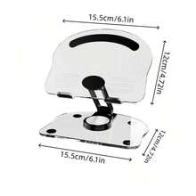 1pc 360° Rotatable Minimalist Acrylic Transparent Desktop Phone Holder, Waterproof Phone Stand, High Transparency Acrylic Tablet PC Laptop Desk Support Rack, 360° Rotatable Foldable Adjustable Multi-Function Cooling Rack, Compact Foldable Design, Convenient To Carry, Dorm Essential Creative Thick Stand - Multicolor - View 12