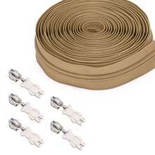 1 Set, 5# Nylon Zipper (5 Yards) + Silver Bear Zipper Pulls (5 Pcs), Suitable For Clothing, Bags, Home Textile DIY Zipper Replacement - 5NL+5xxxx - View 15