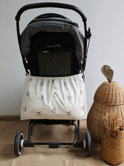 1 pièce Sac de rangement pour poussette style Ins, imperméable, grande capacité pour couches, biberons, jouets, collations. Sac suspendu organisateur pour poussette de bébé