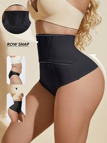 1pc Women Lace High Waist Shaping Tummy Control Panty, Butt Lifting Shapewear - Black - View 4