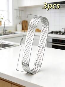 6 moldes de tartas de acero inoxidable, moldes ovalados perforados de 4.7 pulgadas para tartas francesas, perfectos para bodas y Navidad, moldes para hornear tartas - Multicolor - Ver 14