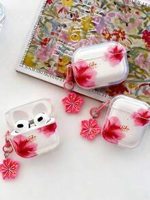 1 chiếc ốp tai nghe trong suốt họa tiết hoa dễ thương, chống trượt, chống sốc, nhẹ và bền, kèm 1 mặt dây chuyền hình hoa, tương thích với nhiều loại ốp tai nghe, thích hợp làm quà tặng ngày Valentine. - Trong sáng - Xem 6