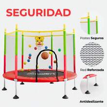 COOLSHT Trampolin Brincolin para Niños 1.4 Diámetro con Red De - Rojo - Ver 6