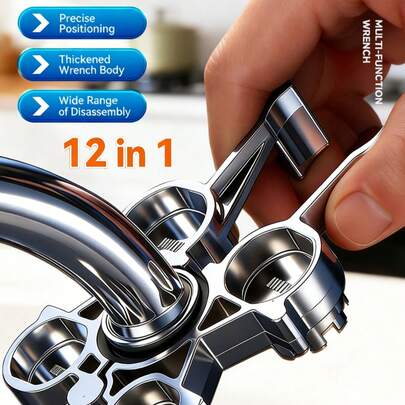 1 dụng cụ tháo lắp van vòi nước đa năng, thích hợp để tháo lắp van vòi nước nhà bếp và phòng tắm, cũng có thể được sử dụng như một dụng cụ sửa chữa và lắp đặt đa năng.
