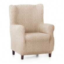 Kiva Bi-Elastic Wingback Chair Cover, Adjustable, Breathable And Durable, Various Colors Available - Wingback Chair Cover With Foam Support And Elastic Bands - 米色 Rk - 查看 3