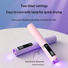可攜式UV LED美甲燈附可折疊支架，USB供電美甲凝膠固化燈附計時顯示，LED美甲燈條適用於凝膠指甲油、壓克力與接長指甲，快速乾燥美甲工具，適合居家DIY與美甲沙龍使用 - 彩色 - 查看 8
