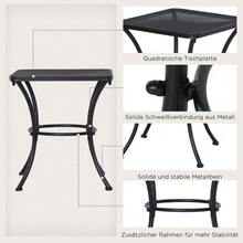 Side Table, Black Garden Table, 45x45x50cm, Metal Balcony Table, Coffee Table For Terrace And Garden. - Black - View 7