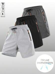 Men's Summer Quick-Dry Straight Leg Shorts, Casual Outdoor Sports Shorts - Light Grey - View 2