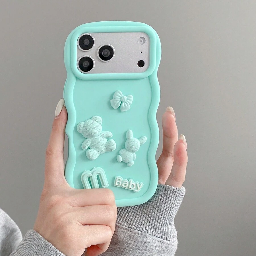 Bộ tự làm ốp lưng điện thoại hình gấu + dây đeo cổ tay, tương thích với iPhone 17 Pro Max, 16 Pro Max, 15 Pro Max, 14 Pro Max, 13 Pro Max, 12 Pro Max, 11 Pro Max, XS Max, 7/8 Plus, S26, 2524321u, Honor. - Màu xanh Cadet - Xem 1