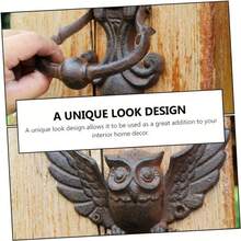 Vintage Owl Door Knocker: Cast Iron Outdoor Door Handle With Winged Owl Design - Owl - View 3