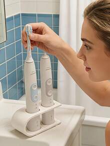 1pc Electric Toothbrush Holder Stand, Bathroom Storage Rack, Toothbrush Organizer, Electric Toothbrush Desktop Stand, Bathroom Vanity Organizer, Innovative Drainage Hole Design To Protect Charging Port, Suitable For Bathroom, Dorm And Home, Creative Storage Rack - Multicolor - View 2