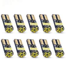 10个T10 W5W Canbus灯泡，194颗LED 4014 SMD贴片灯珠，白色无故障，适用于汽车楔形内饰灯、顶灯、阅读灯、后备箱灯，12V - 兩面T10 - 查看 1