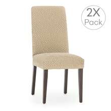 Kiva 2 Universal And Versatile Chair Covers, Various Colors Available – Easy-To-Fit Protective Chair Cover For Backrest, Seat And Arms - 米色 - 查看 9