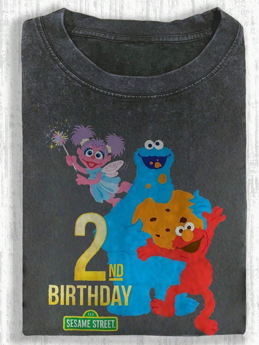 Funny And Quirky Monster Print, Street Style, Unisex 2026 Summer Everyday Commuter Short-Sleeved T-Shirt. Made Of Pure Cotton, Soft And Comfortable Against The Skin, Solid Color Design, Simple And Versatile, Suitable For Everyday Shopping. - Black 9 - View 1