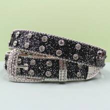 Punk Style Belt For Men & Women –  Jeans Waist Belt, High-End Leather-Like Strap - Green - View 2