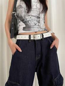 1/2pcs Women's Retro Red Wide Belt New Arrival, Unique Design Korean Style Waist Strap, & Versatile For Jeans - Multicolor - View 10