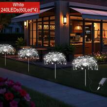 Solar betriebene LED Gartenbeleuchtung, IP65 wasserdicht, 8 Beleuchtungsmodi, solar betriebene dekorative Beleuchtung, eingebauter wiederaufladbarer Ni-MH Akku, nicht abnehmbares Photovoltaikmodul, geeignet für Weihnachten, Garten, Weg und Villa Dekoration, Außenbeleuchtung für Garten, einsetzbar für Weg, Garten und Terrasse - Verschiedenfarbig - Übersicht 29