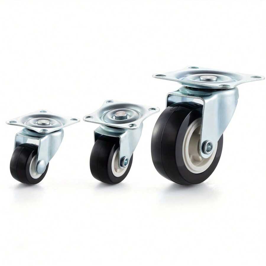 4pcs Heavy Duty Swivel Casters, Suitable For DIY, Plant Stands, Tables, Movable Wheels, Quiet Rollers, 1inch/1.25inch/2inch PVC Furniture Casters, Wear-Resistant, Quiet, 360 Degree Rotation Heavy Duty Universal Wheels