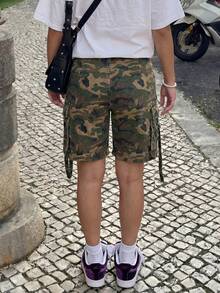 Women's Straight Leg Cargo Denim Capri Pants - Army Green - View 5