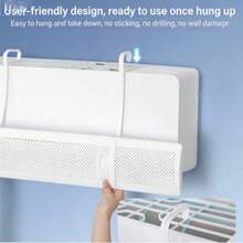 1 pieza Deflector de aire acondicionado, tabla de desviación de salida de enfriamiento sin instalación, escudo anti-viento colgante para aire acondicionado - Blanco - Ver 4