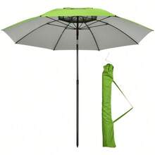 Strandschirm, Sonnenschirm, mit Belüftungsöffnungen, inkl. Schutzhülle, Φ1.85, Grün - B - Übersicht 4