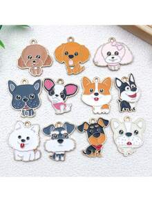 12 chiếc mặt dây chuyền hình dấu chân chó hoạt hình dễ thương - Mặt dây chuyền hình dấu chân động vật bằng hợp kim tráng men để tự làm móc khóa, vòng cổ & vòng tay, phụ kiện trang sức cho người yêu thú cưng. - Mặt dây chuyền hình động vật bằng hợp kim nhỏ giọt - Xem 1