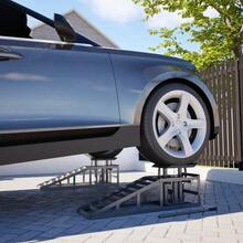 2-Piece Car Loading Ramp Set, Height-Adjustable, With Jack, Loading Ramp, Lifting Platform - Grey - View 7