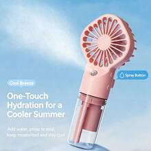 Portable Misting Hand-Held Fan, USB Rechargeable Misting Cooling Fan With Water Tank, 4 Speed Settings Mini Personal Misting Fan For Outdoor Travel, Beach, Shopping, Office And Home Use, 800mAh - Multicolor - View 8