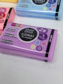 GOMA DE COLORES PARA BORAR 2B 36 PIEZAS 4 COLORES DIFERENTES ZINZIN - GOMA DE COLORES - Ver 6