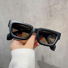 Small Square Frame Concave Wide Leg Glasses Retro Small Frame European And American Glasses Elegant Light Luxury Fashion   Women Street Photography Catwalk - 黑色 - 查看 5