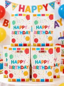 50pcs Colorful Polka Dot "Happy Birthday" Gift Bags, Birthday Gift Wrapping Bags, Birthday Party Bags, Party Favor Bags, Birthday Party Supplies, Birthday Decorations, Birthday Gift Filler Bags, Plastic Bags, 1st Birthday Party Supplies, Party Favors, Happy Birthday, Boy Birthday, Girl Birthday, Birthday Decor - Colorful Dot Birthday - View 5