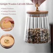 2 X 650ml Glass Jars With Lids – Clear Cute Storage Canisters 22 Oz For Sugar, Coffee, Tea & Candy – Kitchen - View 7