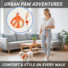Cat & Dog Harness Leash Set, Designed To Prevent Escape, Comes With Reflective Soft Mesh Vest, For Taking Small Cats & Puppies For Walks, Suitable For Small Dogs & Puppies, Made Of All-Weather Breathable Mesh Material, Easy To Control, No Battery Required. - Orange - View 9