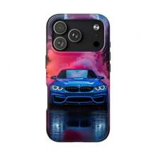 Étui de téléphone 2-en-1 [Expédition sous 24h de DE/FR/ES] Apple 17 16 15 Promax 22 23 24 25 26 Ultra GalaxySmoke Show Blue, Coque robuste MagSafe®, Coque robuste et fine pour iPhone - Glaçage 2 en 1 - Voir 12