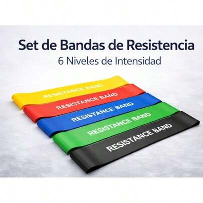 Set de Bandas de Resistencia para Ejercicio – 6 Niveles de Intensidad