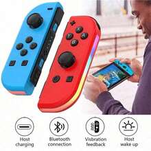 Tay cầm chơi game không dây Joycon trái và phải cho , có đèn RGB, chức năng rung khi bật màn hình, ánh sáng rực rỡ, cảm biến chuyển động, Bluetooth, điều khiển cần gạt 3D không bị trôi. - Xem 4