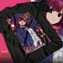 Oshi No Ko T-Shirt Ai Hoshino Call Of The Night Anime Shirt Casual Short Sleeve Loose Fit Tops Print Funny Tee For Men Women - 黑色 - 查看 1