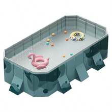 Inflatable Outdoor Swimming Pool, No Inflation Required, With Cute Animal & Dinosaur Patterns - Easy To Assemble Swimming Bucket With Stable Legs, Suitable For Backyard Cooling In Summer, Provides Small Space Usage (No Accessories) - B - View 9