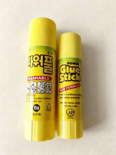 1 pieza Pegamento sólido libre de formaldehído Hongtai, disponible en tamaños de 8g y 15g, adhesivo sólido de alta viscosidad de PVP y PVA. Pegamento ideal para estudiantes, útiles escolares y de oficina.