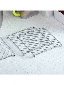 Square Stainless Steel Heat-Insulating Placemat Rack, Stainless Steel Frame + High-Temperature Resistant Heat-Insulating Material, Heat-Resistant Anti-Scalding Heat-Insulating Anti-Slip Flame-Retardant Strong Load-Bearing Easy Storage Easy Cleaning, Suitable For Home Kitchen Restaurant Bar Apartment Rental Homestay Office Pantry Daily Cooking Dining Afternoon Tea Beverage Display, Kitchen Pot Mat Pot Rack Heat-Insulating Rack Versatile Steamer Rack Dining Table Anti-Scalding Mat Rack Cup Coaster Kitchen Utensil Tray Placemat Kitchen Storage Rack, Suitable For New Year Valentine's Day Mother's Day Father's Day General Holiday - Multicolor - View 4