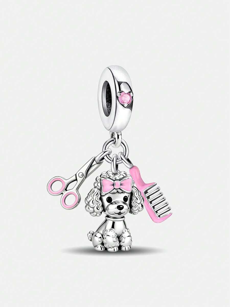 1pc VIP Dog Pendant Decoration, Suitable For Women Bracelet DIY Jewelry Making And Daily Matching, Jewelry Accessory For Girls - Style 4 - View 1