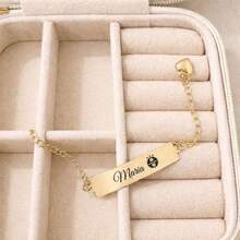 Personalized Children's Bracelet With Baby's Name + Team Accessory, Gold, Durable Birthday Gift - 國際隊 - 查看 6