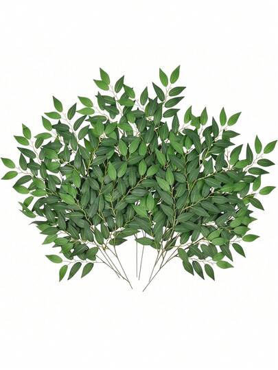 6pcs Italian Green Ruscus Artificial Green Leaves Wreath, Artificial Floral Wreath Decor, Suitable For DIY Wall, Scene Decor, Living Room Bedroom Vase Flower Arrangement, Wedding Arch Floral Filler, Tabletop Decor, Home Decor, Rose Decor, Party Holiday Decor, Bedroom Decor Accessories, Valentine's Day Decor Gift, Rose, Mother's Day, Spring Decor
