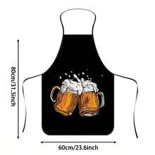 1pc Funny Beer Mug Printed Apron, Black Background Contrasting Beer Cheers Pattern, Durable Cooking Apron Suitable For Bakers, Cake Decorators, BBQ Enthusiasts, Gardeners, Painters, Manicurists - Perfect Gift For Home And Professional Chefs - Multicolor - View 9